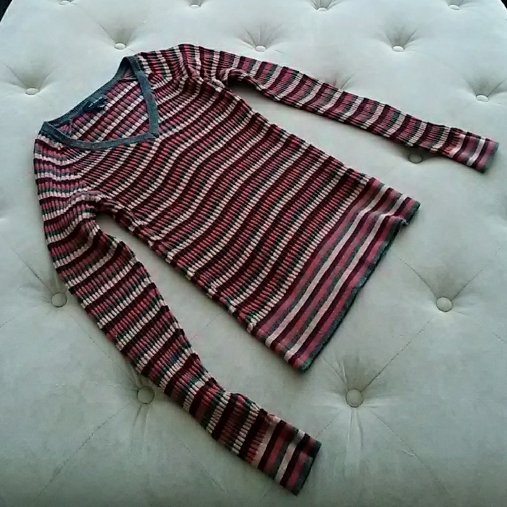 5 for $25 Striped V-neck Sweater